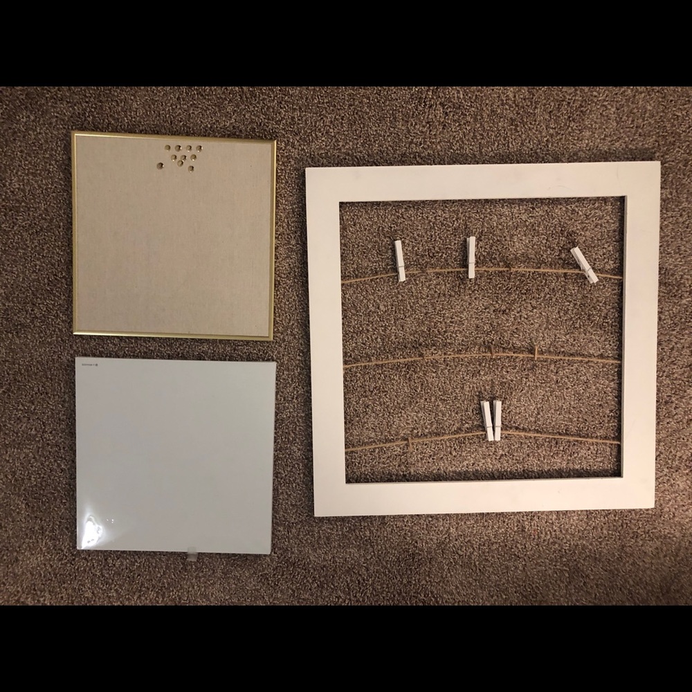 Photo holder, bulletin board, white board